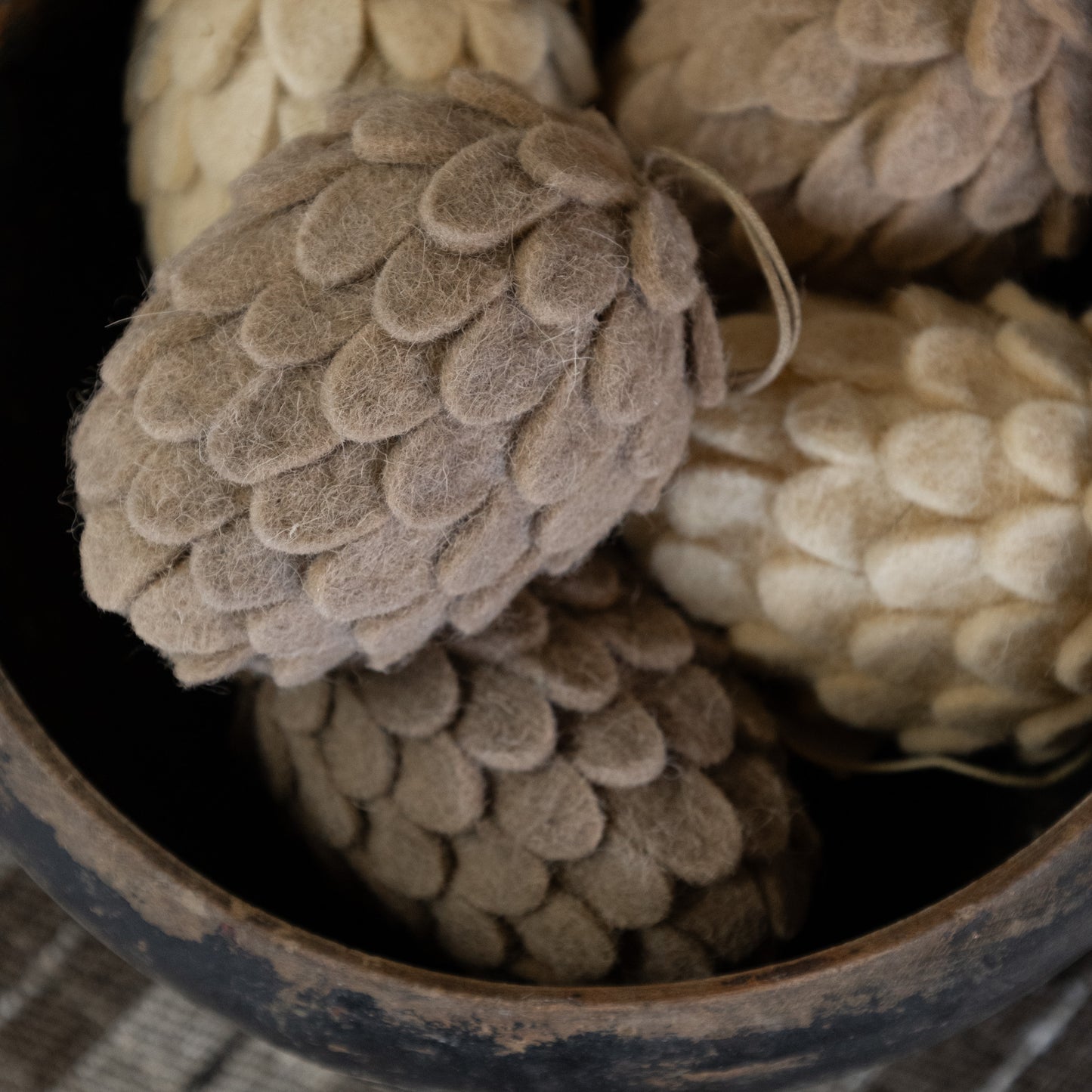 Wool Pinecone Ornament
