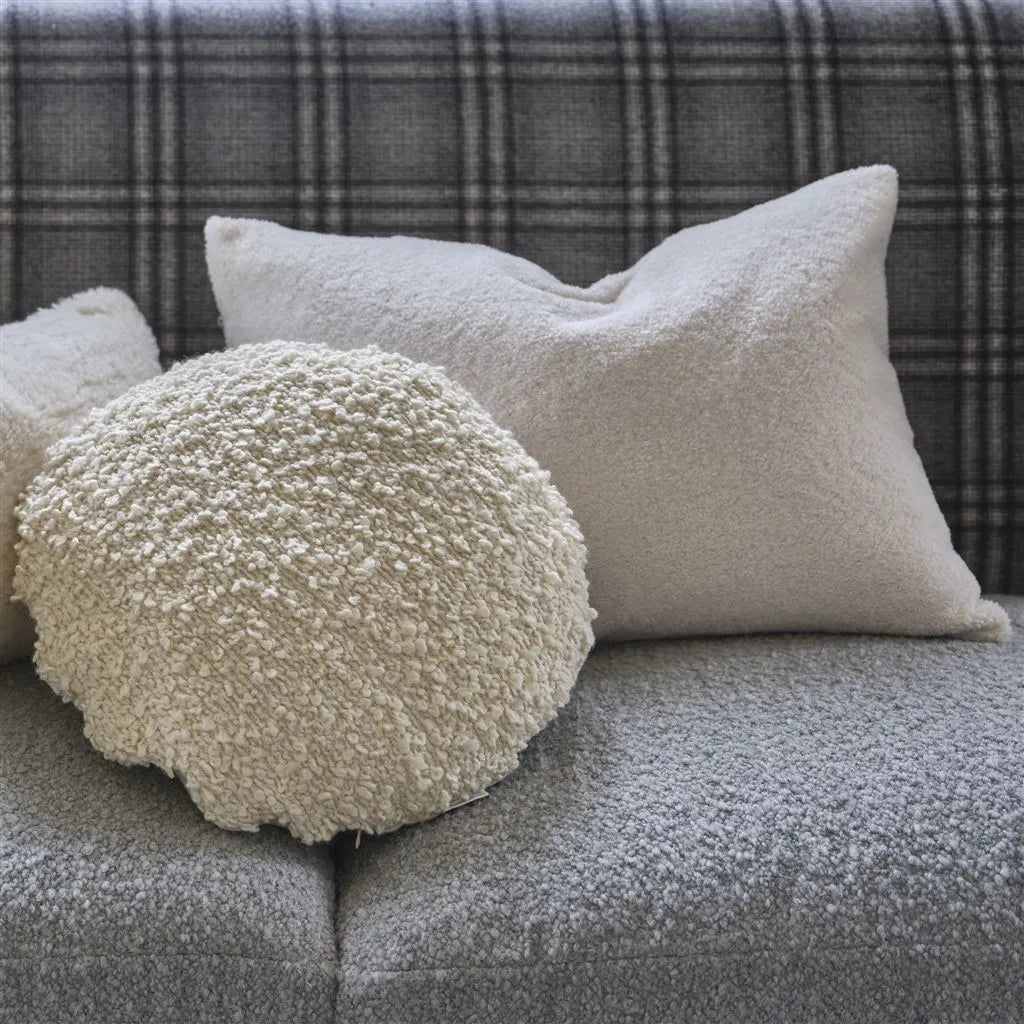 Polwarth Chalk Faux Fur Cushion