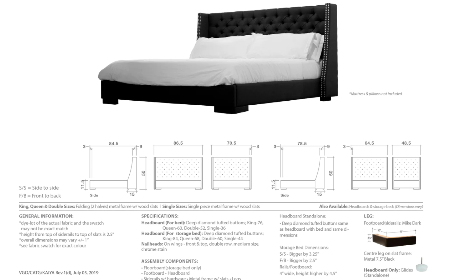 Kaiya Bed (Storage Option)