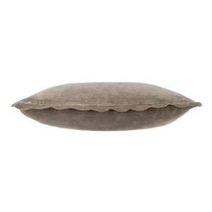 Velvet Scallop Pillow, Fog 12x21