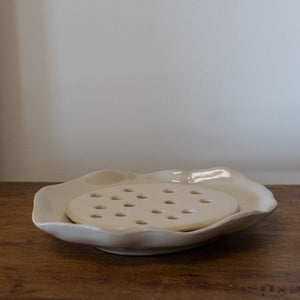 Stoneware Wavy Soap Dish