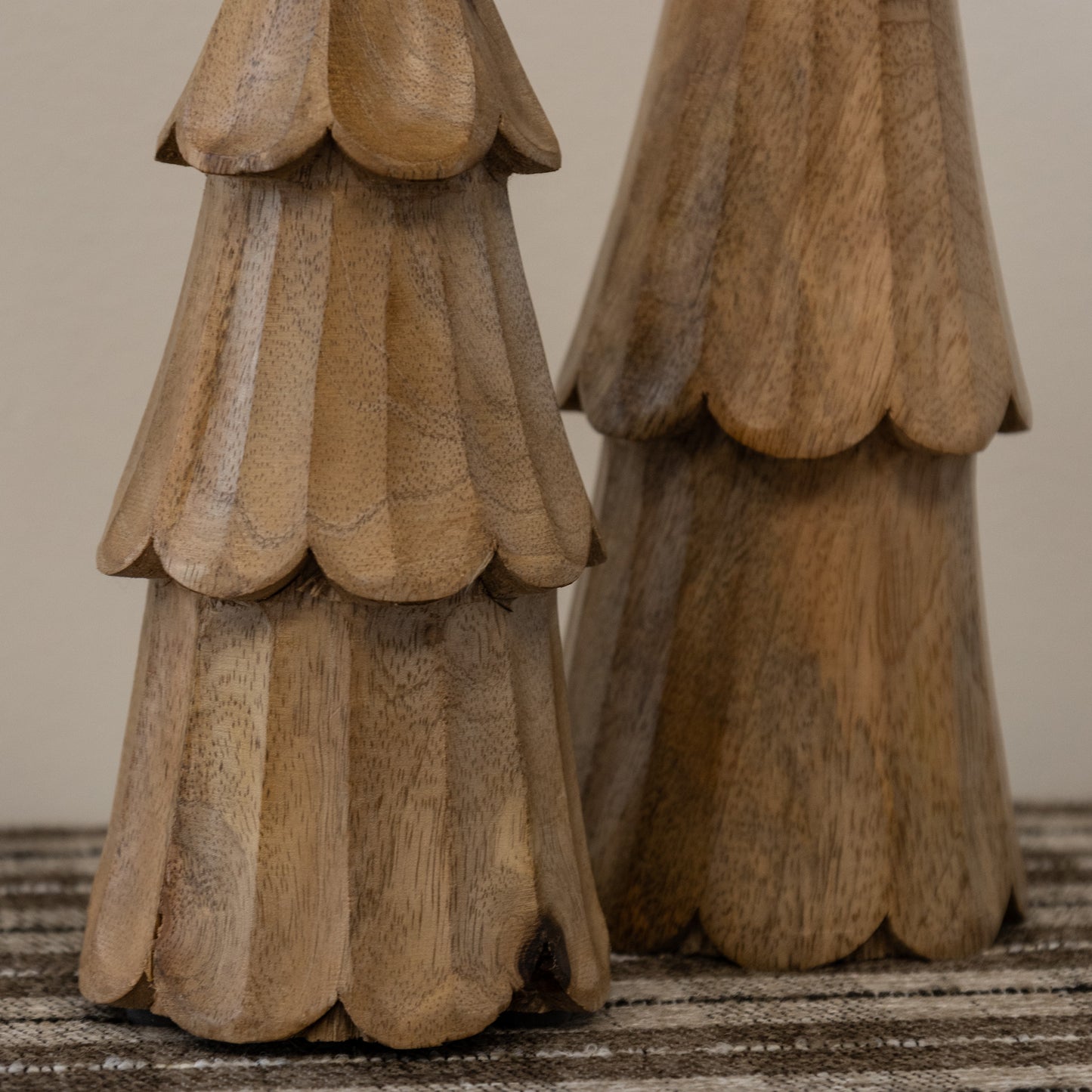 Scalloped Wooden Trees (Set of 2)