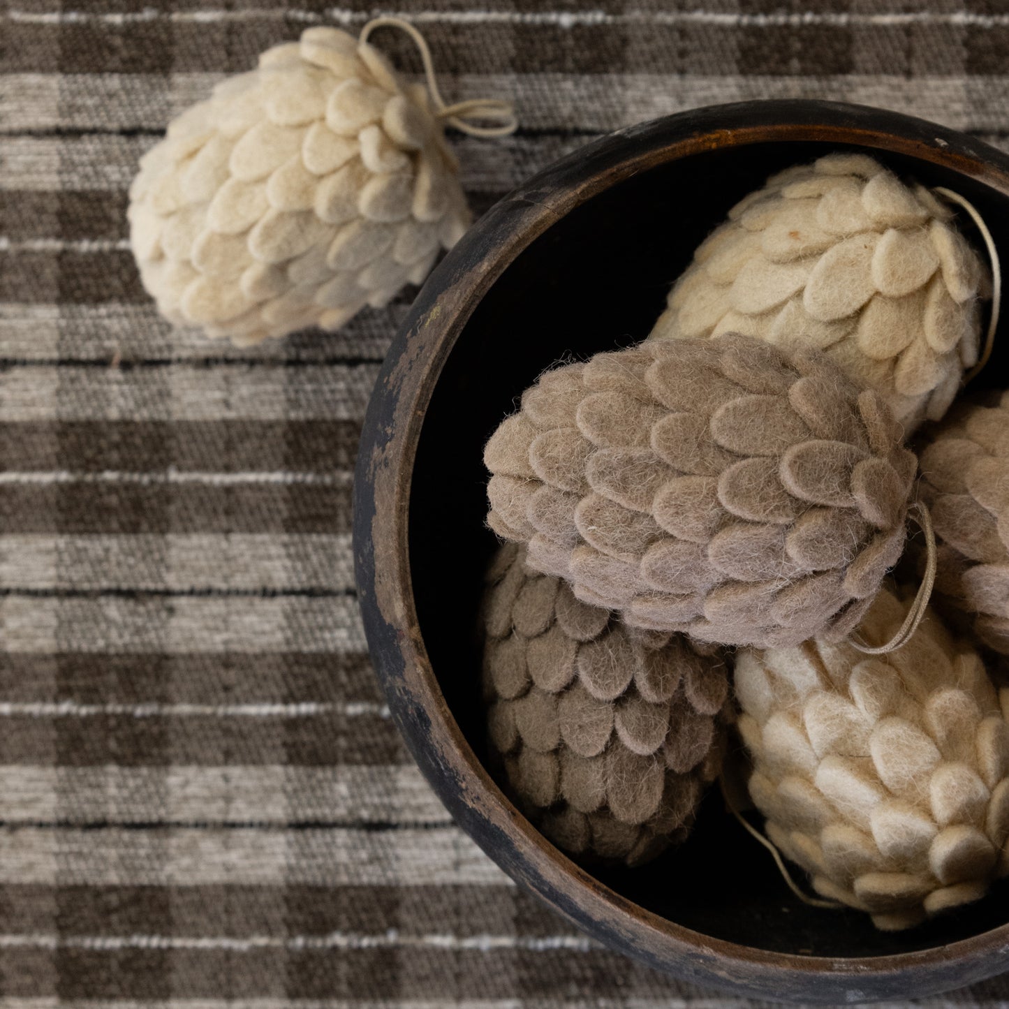 Wool Pinecone Ornament