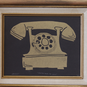 Gold Telephone Print