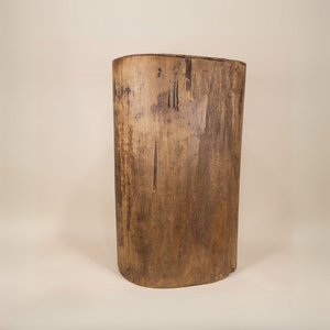 Beau Vintage Wooden Tree Trunk Pot 31"H