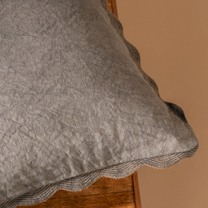 Sylvie Scallop Pillow 20x20, Charcoal