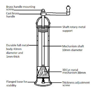 9” Brass European Salt Mill