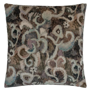 Tapestry Flower Damson Velvet Cushion