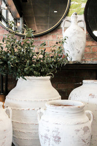 19th C Medium Antique Whitewashed Olive/Dagar Pot